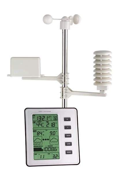 TFA Dostmann 35-1077 Stratos radyo hava durumu istasyonu, rüzgar ve yağmur göstergesi, hava durumu gözlemi, alarm limitleri, yüksek ve düşük değerler, U 151 x G 29 (80) x Y 161 mm ürün görseli 1