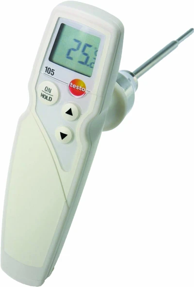 testo 0563 1054 t el termometresi seti, dondurulmuş gıda ölçümü, en yüksek -50 ila 275 °C, 0,1 °C çözünürlük, LR44 düğme pil, LCD ekran ürün görseli 1