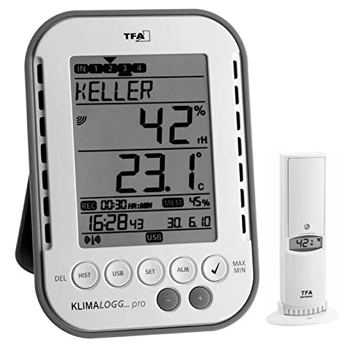 Profesyonel iklim kaydedici Klimalogg Pro TFA 30.3039 dahil. radyo vericisi 30.3180 (beyaz) ürün görseli 1