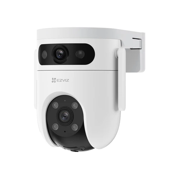 EZVIZ 2K+2K çift lensli dış mekan gözetleme kamerası, AI kişi/araç algılama özelliğine sahip WiFi PTZ kamera, otomatik takip, 2 yönlü ses ve renkli gece görüşü, hava koşullarına dayanıklı, H9c ürün görseli 1