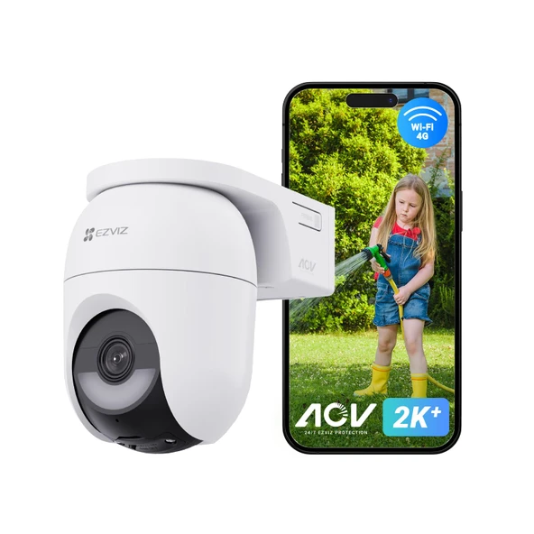 EZVIZ 4G LTE dış mekan güneş gözetleme kamerası, SIM kart yuvalı, WiFi olmadan 360° PTZ kablosuz kamera, 4MP renkli gece görüşü, kişi/araç algılama, 2 yönlü ses, 4G ve WiFi 6, CB8 Lite 4G'yi destekler ürün görseli 1