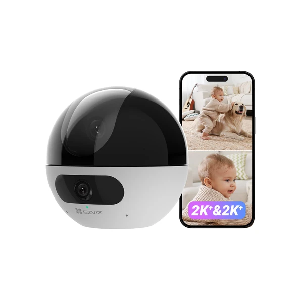 EZVIZ 2K+ Çift Lensli WiFi Kamera, Kişi, Evcil Hayvan ve Sallanan El Algılama Özellikli İç Mekan Güvenlik Kamerası, Devriye Modunu Destekleyen Alexa Kamera, 2 Yönlü Ses ve Çift Bant WiFi, C7 ürün görseli 1