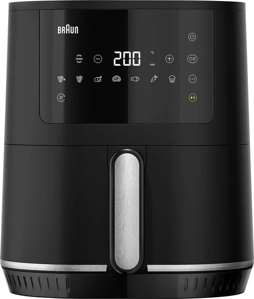 Braun MultiFry 5 HF5030 dijital sıcak hava fritözü, 6L hava fritözü, 80-220°, 8 program, bulaşık makinesinde yıkanabilir sepet, dokunmatik kontrol, 1700W, RealAir teknolojisi, siyah ürün görseli 1