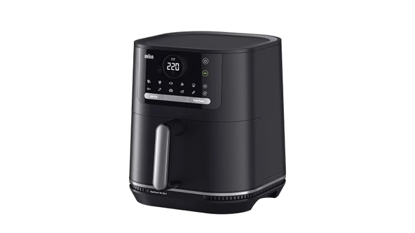 Braun MultiFry 5 - 2'si 1 arada sıcak hava fritözü,pişirme fonksiyonlu,pişirme sepetinde PFAS içermeyen seramik kaplama,15 pişirme programı,6 L kapasite, üst/alt ısıtma,ön ısıtma yok,siyah (HF5054IBK) ürün görseli 1