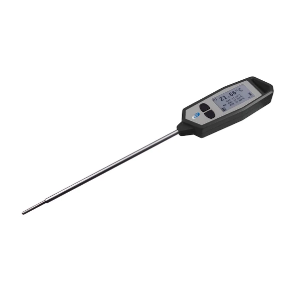 TFA Dostmann hassas termometre V315, 31.1064.01.K, 0,5 sn ölçüm hızı, 0,05°C doğruluk, MAX/MIN/AVG işlevi, kalibrasyon sertifikası dahil, delinme termometresi, siyah ürün görseli 1