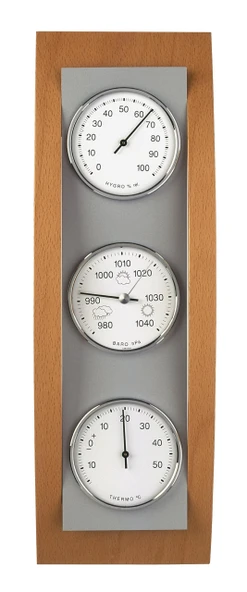 TFA Dostmann analog meteoroloji istasyonu, ahşaptan yapılmış, barometre, termometre, higrometre, kahverengi ürün görseli 1
