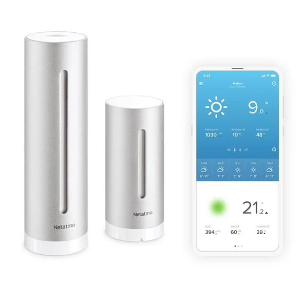 Netatmo Akıllı Hava Durumu İstasyonu - WiFi, radyo, iç ve dış mekan sensörü, hava durumu tahmini, Amazon Alexa ve Apple HomeKit, higrometre, hava kalitesi, NWS01-EC ürün görseli 1
