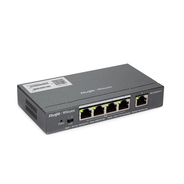 Ruijie Networks RG-ES205GC-P Anahtar 5 Bağlantı Noktasından Yönetilen L2 Gigabit Ethernet PoE ürün görseli 1