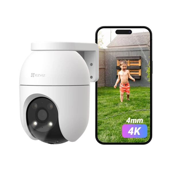 EZVIZ 4K dış mekan gözetleme kamerası WiFi, Pan&Tilt dış mekan kamerası, kişi algılama ve takip, araç algılama, iki yönlü ses ve renkli gece görüşü, hava koşullarına dayanıklı, C8c 8MP 4mm ürün görseli 1
