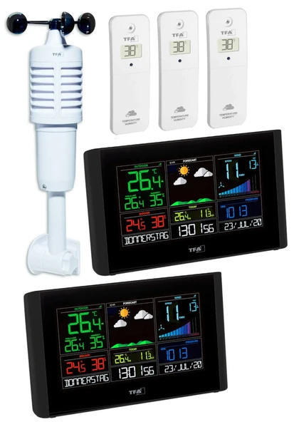 TFA-Dostmann kablosuz hava durumu istasyonu View Breeze Mega TFA 35.8001.01.89 WLAN 2 ek vericiyi görüntüler ürün görseli 1