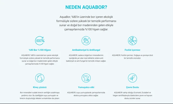 AquaBor Doğal Mineralli Sıvı Beyaz + Elde Bulaşık + Sıvı Renkliler 3 lü Set ürün görseli 1