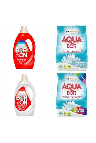 Aquabor 6 Kg Renkliler Için 6 Kg Beyazlar Boron Sıvı Deterjan Renkli Ve Beyazlar Için(26*2 YIKAMA) ürün görseli 1