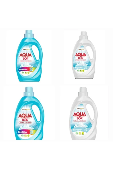 AQUABOR BEYAZLAR ve RENKLİLER İÇİN SIVI DETERJAN 33*4 YIKAMA ürün görseli 1