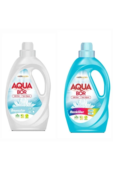 AQUABOR BEYAZLAR ve RENKLİLER İÇİN SIVI DETERJAN 33*2 YIKAMA ürün görseli 1