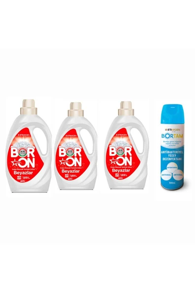 Doğal Sivi Çamaşir Deterjani Boron Beyazlar 26*3 Yikama+ Bortam Dezenfektan ürün görseli 1