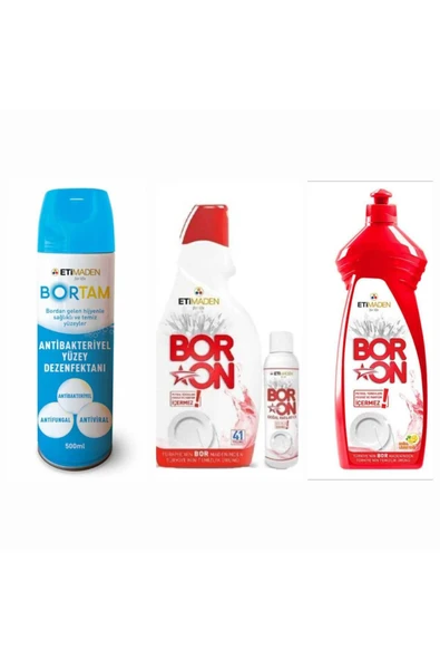 Boron Jel Bulaşık Makine Deterjanı(41Yıkama)+ Boron Elde Yıkama 650 Ml++Bortam Dezenfektan viral ürün görseli 1