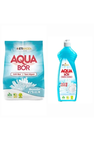 DOĞAL MİNERALLİ BEYAZLAR İÇİN ÇAMAŞIR DETERJANI 6 KG + 1 ADET ELDE YIKAMA BULAŞIK DETERJAN ürün görseli 1