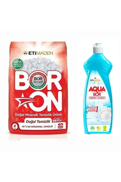 BORON toz deterjan 4 kg 26 yıkama +1 adet bulaşık deterjanı ürün görseli 1