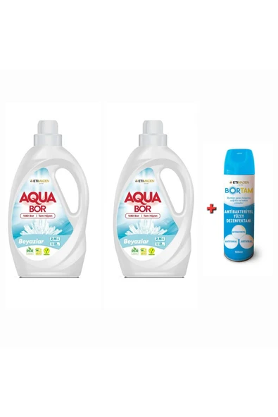 DOĞAL MİNERALLİ BEYAZLAR İÇİN SIVI ÇAMAŞIR MAKİNASI DETERJANI SIVI 2*2.15L 66 YIKAMA+ DEZENFEKTAN ürün görseli 1