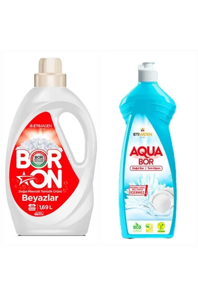 DOĞAL MİNERALLİ ÇAMAŞIR DETERJANI RENKLİLER İÇİN 26 YIKAMA+ 1 ADET 650 ML AQUABOR BULAŞIK DETERJANI ürün görseli 1