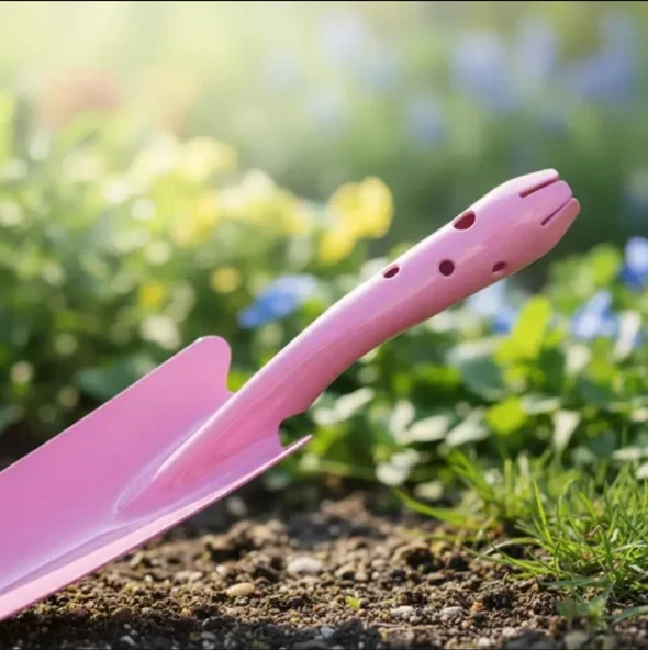 METAL BAHÇE KÜREĞİ PEMBE RENK 27 M - Resim 4