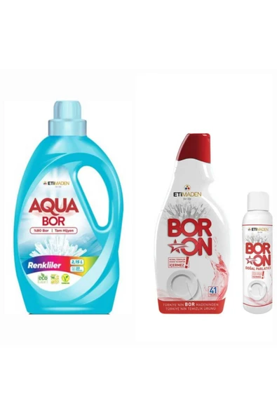 AQUABOR SIVI ÇAMAŞIR DETERJANI RENKLİLER İÇİN 33 YIKAMA+ BULAŞIK MAKİNESİ DETERJANI 41 YIKAMA TM ürün görseli 1