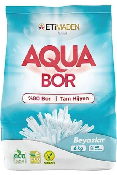 AQUA BOR 6 KG BEYAZLAR İÇİN 40 YIKAMA %80 BOR/%100 HİJYEN ürün görseli 1