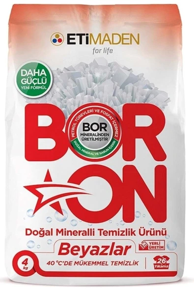 Boron Çamaşır Makinesi Deterjanı Doğal Toz Beyazlar Için 4kg ürün görseli 1