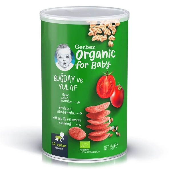 Organik Buğday Ve Yulaf Bebek Atıştırmalığı 35 gr 10+ Ay ürün görseli 1