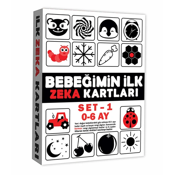 Eğitici Kartlar 0-6 Ay Erken Eğitim Zeka Kartı (4 ADET) ürün görseli 1