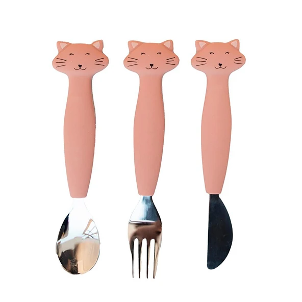 Mrs. Cat Silikon Çatal Kaşık ve Bıçak Seti (2 ADET) ürün görseli 1