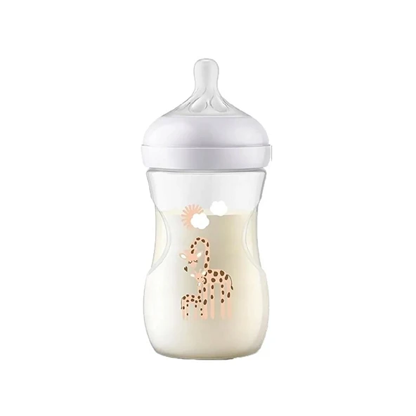 Doğal Tepkili Zürafa Desenli Biberon, PP, 260ml, 3-6 Ay, SCY903/66 (4 ADET) ürün görseli 1