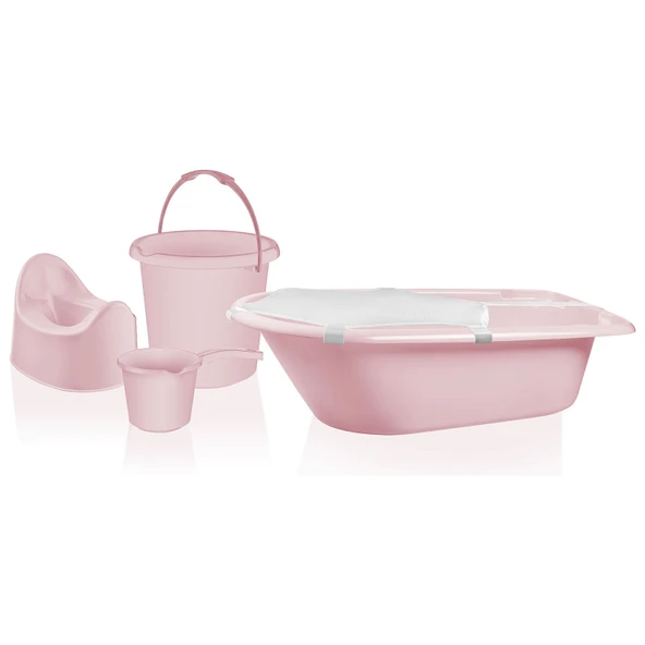 5'li Banyo Tuvalet Seti Pembe ürün görseli 1