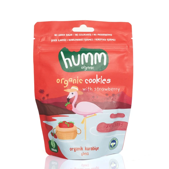 Humm Organik Vegan Çilekli Kurabiye 55gr ürün görseli 1