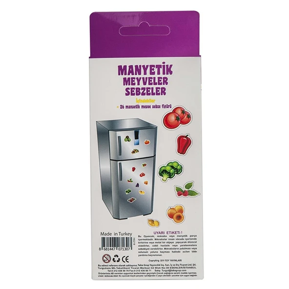 Manyetik Meyveler Sebzeler (5 ADET) - Resim 3