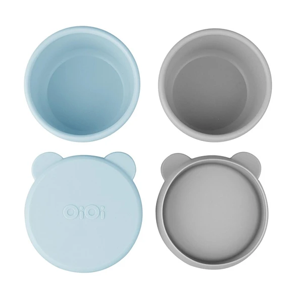 Silikon Kapaklı Mini Kase 2'li Mineral Blue/Gri (2 ADET) ürün görseli 1