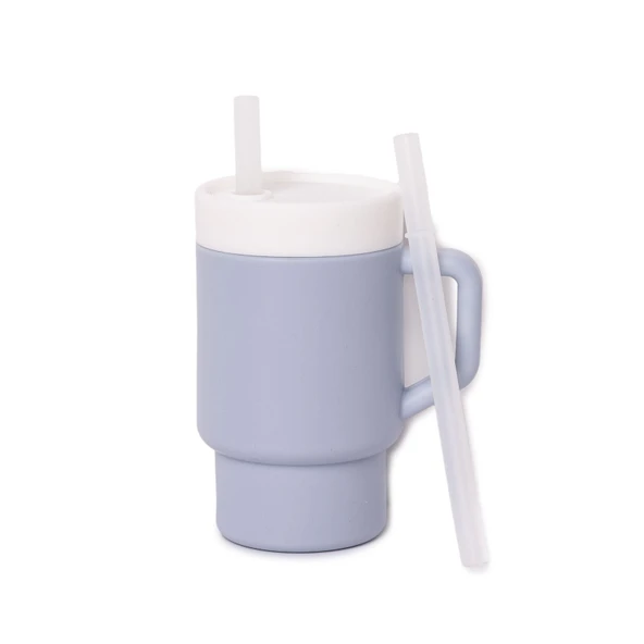 Mugley Tek Kulplu Pipetli Silikon Bardak Sky Blue ürün görseli 1