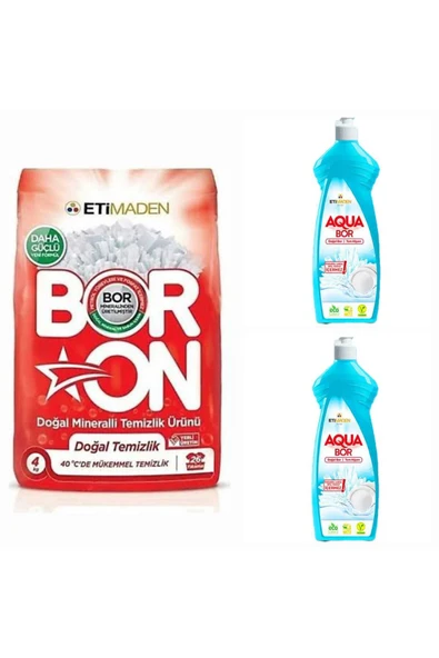 toz deterjan 4 kg 26 yıkama +2 adet AQUABOR bulaşık deterjanı ürün görseli 1