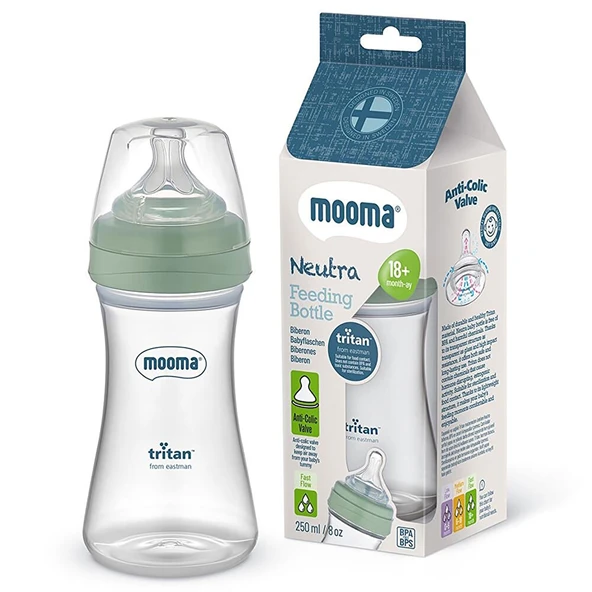 Neutra Tritan Biberon 250 ml 18+ Ay Hızlı Akış Çağla Yeşili (5 ADET) ürün görseli 1
