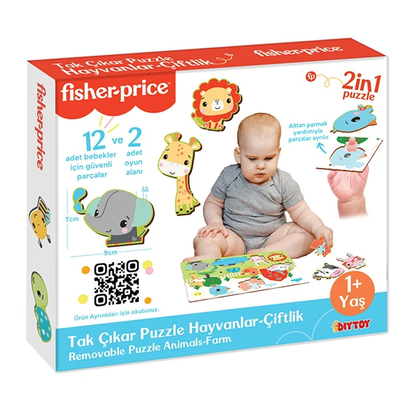 Fisher Price Tak Çıkar Puzzle Hayvanlar (5 ADET) ürün görseli 1