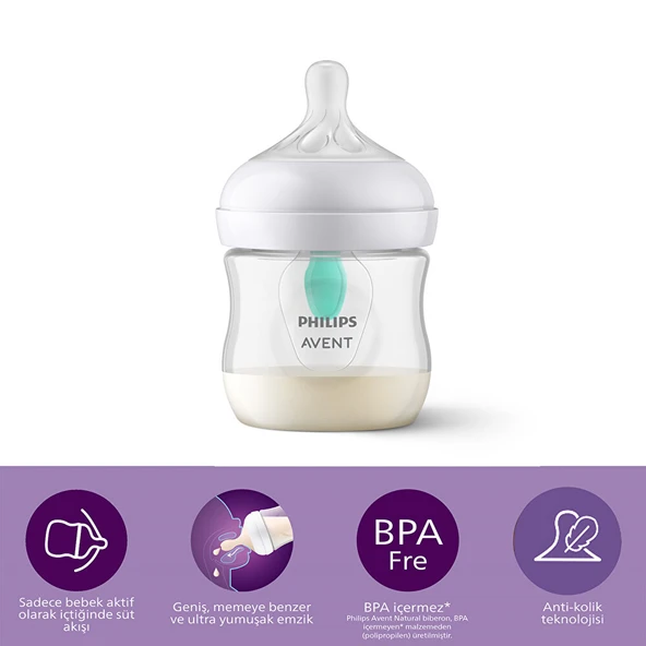 Anti-kolik Biberon 125 ml 0+ Ay - Resim 2