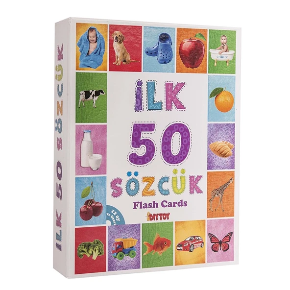 Dıy Toy İlk 50 Sözcük Bebek Eğitici Oyuncak Flash Cards (2 ADET) ürün görseli 1