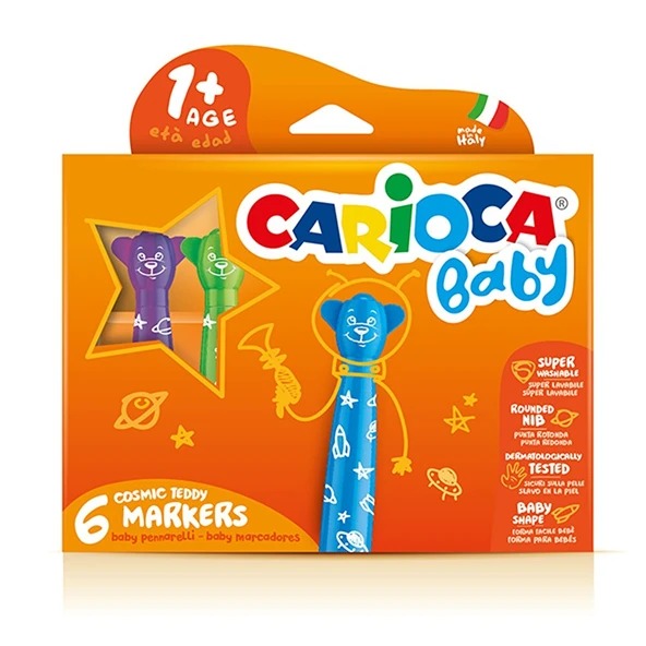 Teddy Jumbo Bebek Yıkanabilir Keçeli Boya Kalemi 6lı ürün görseli 1