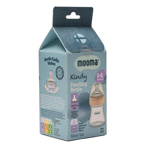 Kindy Biberon 150 Ml 0-6 Ay Yavaş Akış Gül Kurusu (4 ADET) ürün görseli 1