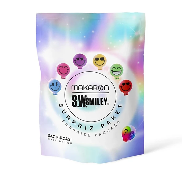 Beauty Makaron Saç Fırçası Smiley Sürpriz Paket (5 ADET) ürün görseli 1