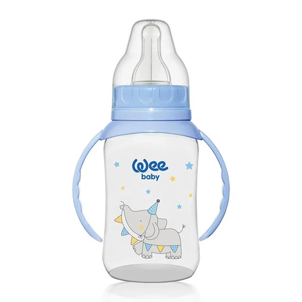 744 Wee Baby Kulplu PP Biberon 150ml Mavi (2 ADET) ürün görseli 1