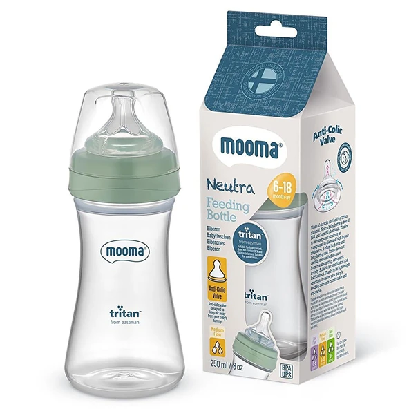 Neutra Tritan Biberon 250 ml 6-18 Ay Orta Akış Çağla Yeşili ürün görseli 1