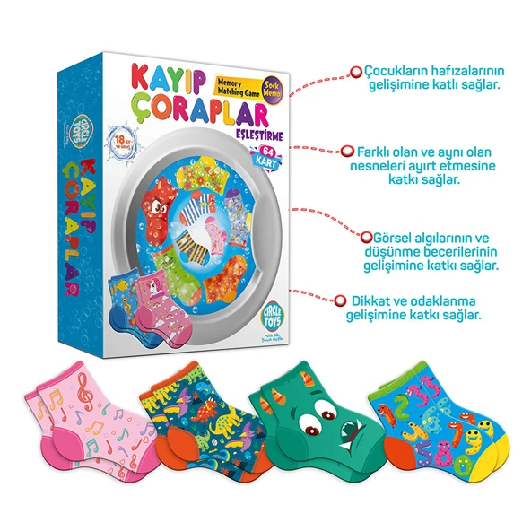 Kayıp Çoraplar Eşleştirme Oyunu (5 ADET) - Resim 3
