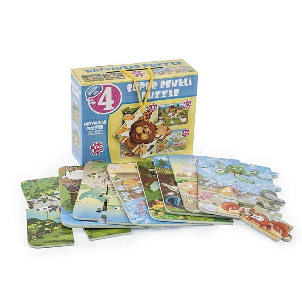 Dıy Toy Hayvanlar Süper Renkli Puzzle 4ü 1 Kutuda ürün görseli 1