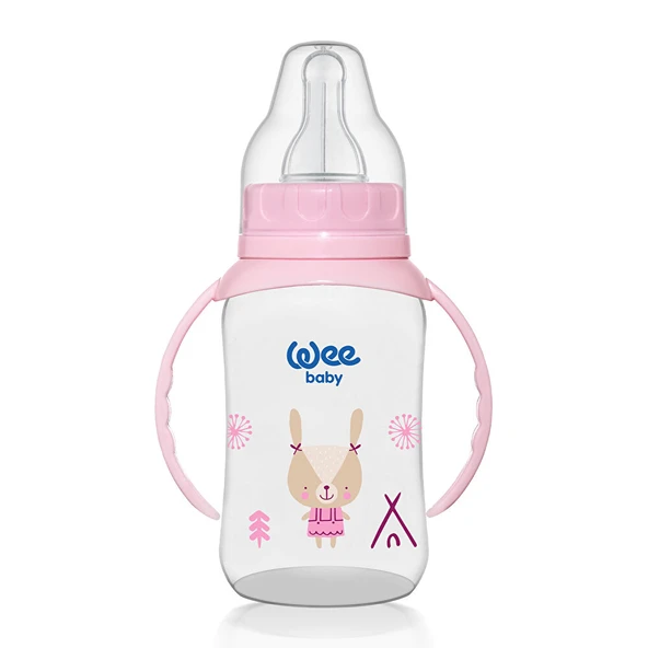 744 Wee Baby Kulplu PP Biberon 150ml Pembe (2 ADET) ürün görseli 1